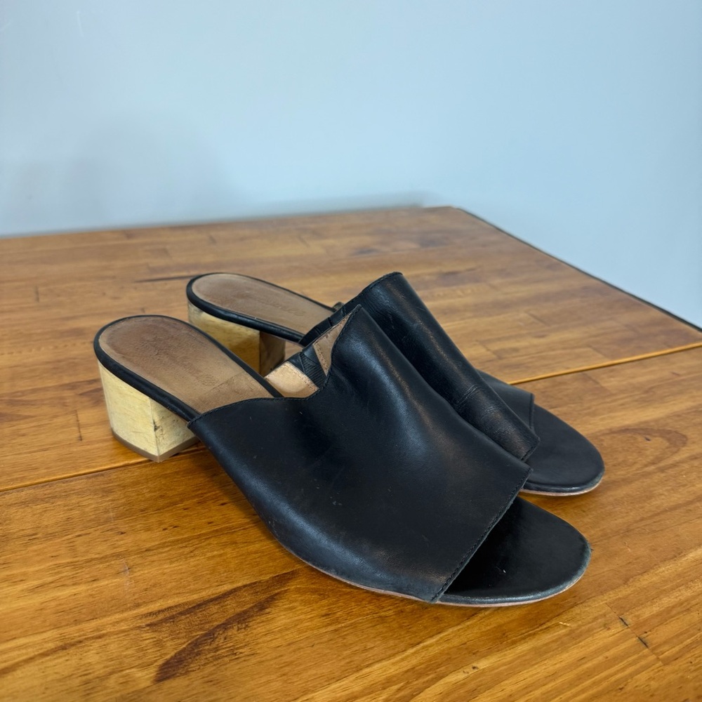 MADEWELL Sz 11 Black Leather Mules - Picture 2 of 7